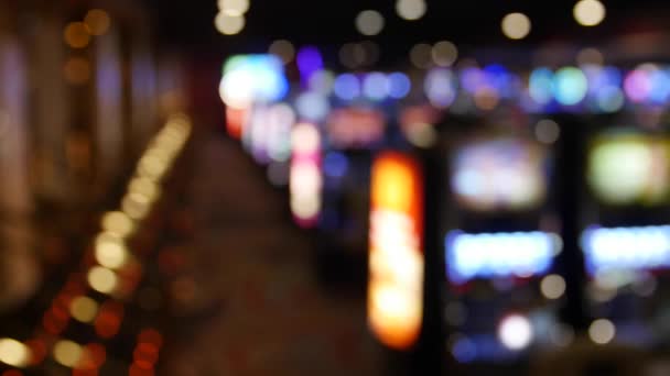focus lights from a slot machines in a casino - Footage, Video