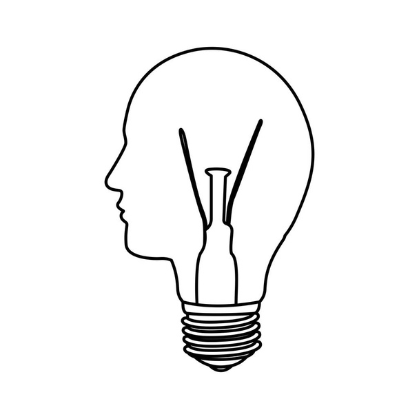 osoba žárovky světlo nápad - Vektor, obrázek