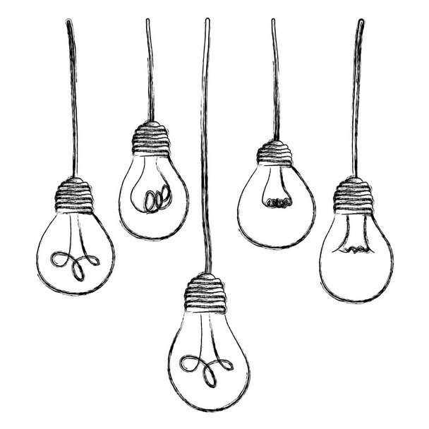 light bulbs hanging icon - Vector, Image