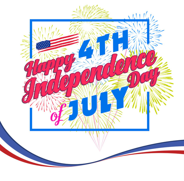 Fireworks background for USA Independence Day. Fourth of July celebrate - Vetor, Imagem