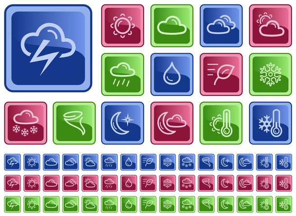 Weather buttons - Vektor, kép