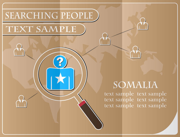 icono en busca de personas de la bandera de Somalia, vector i
 - Vector, imagen