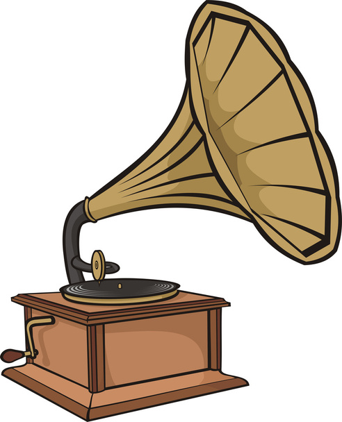 Phonograph - vintage gramophone - Διάνυσμα, εικόνα