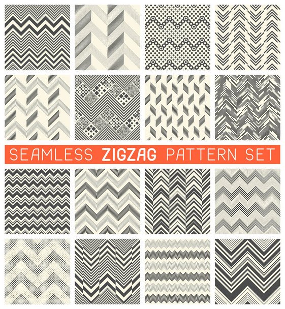 Saumaton Zig Zag Pattern Set. Chevron Grapic Tulosta suunnittelu
 - Vektori, kuva