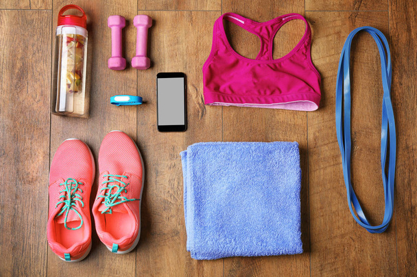 Fitness tracker and sports clothing   - Foto, imagen
