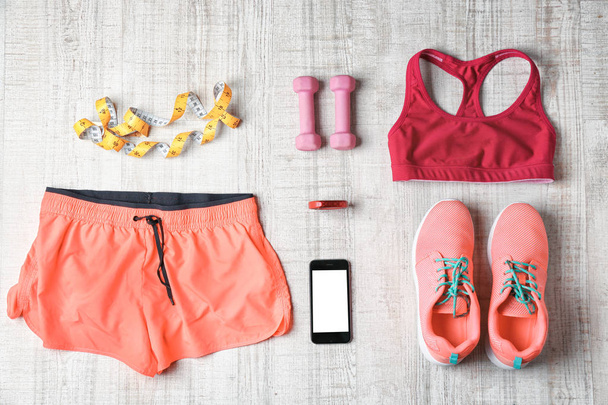 Clothes and fitness accessories   - Foto, afbeelding