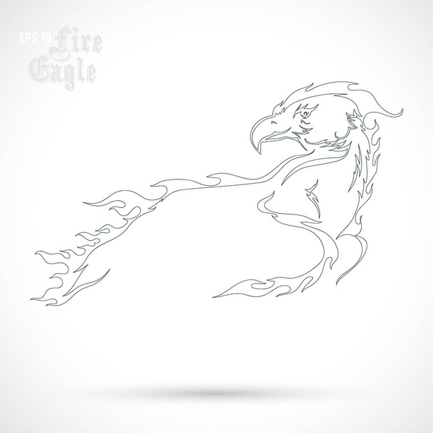 Fire Eagle. Vector illustration. - Vektori, kuva