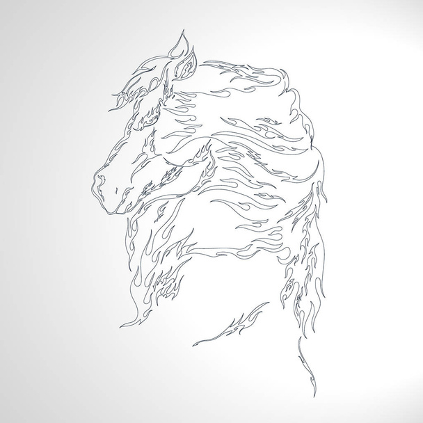 Fire Horse. Vector illustration. - Вектор, зображення