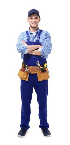 handsome plumber with crossed hands - Φωτογραφία, εικόνα