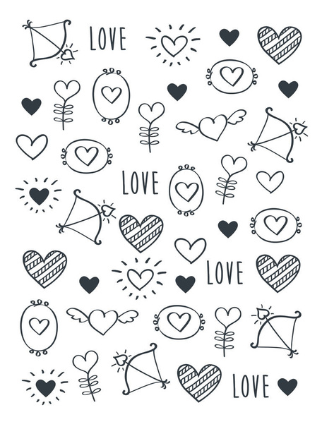Greeting card with hearts - Vector, Image