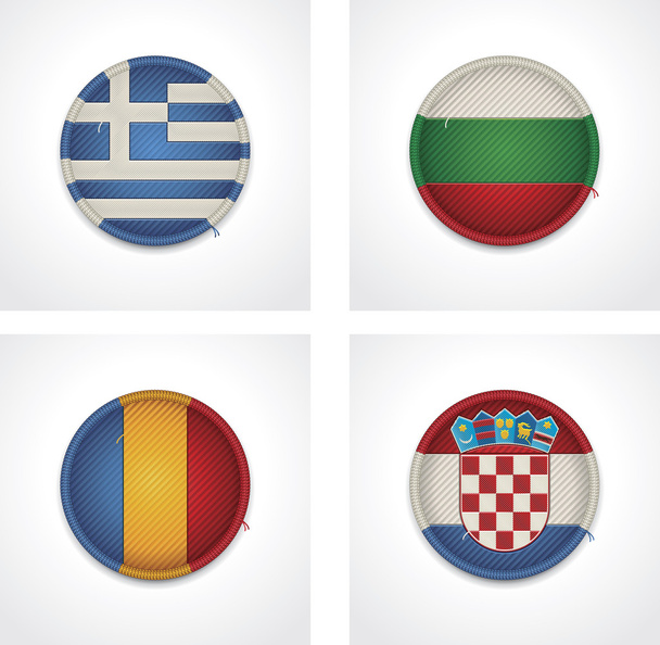 Bandiere vettoriali dei paesi come stemmi di tessuto
 - Vettoriali, immagini