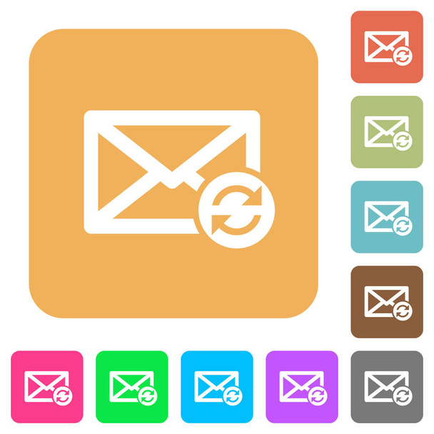 Sincronizar e-mails arredondados ícones planos quadrados
 - Vetor, Imagem