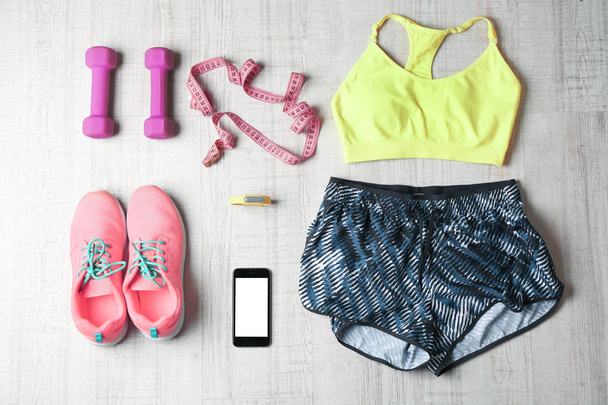 Clothes and fitness accessories   - Fotoğraf, Görsel