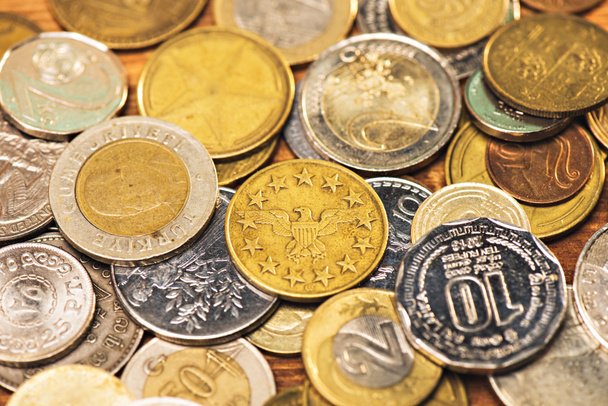 Verschiedene Münzen Hintergrund - Foto, Bild
