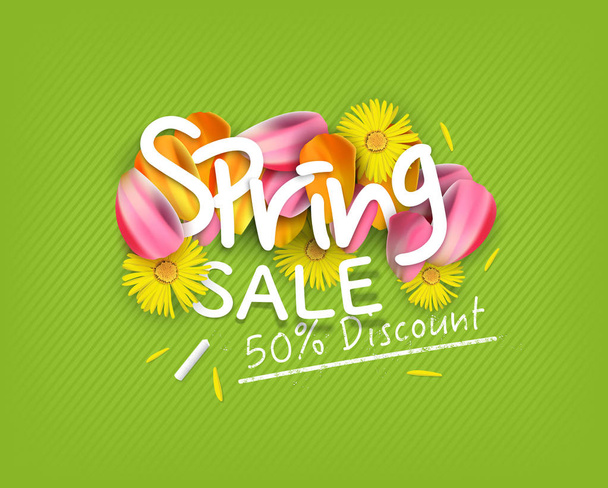 Spring sale discount banner - Vector, Image