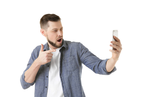young man taking selfie  - Фото, зображення