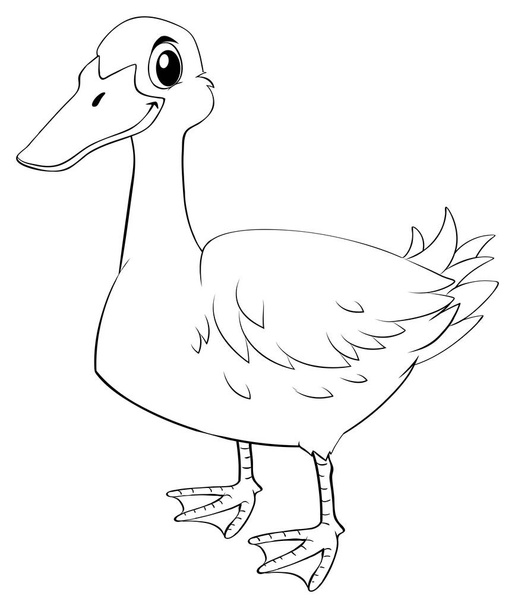 Doodles drafting animal for duck - Vector, Imagen