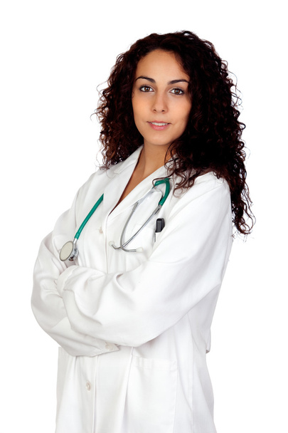 Brunette spanish doctor woman - Zdjęcie, obraz