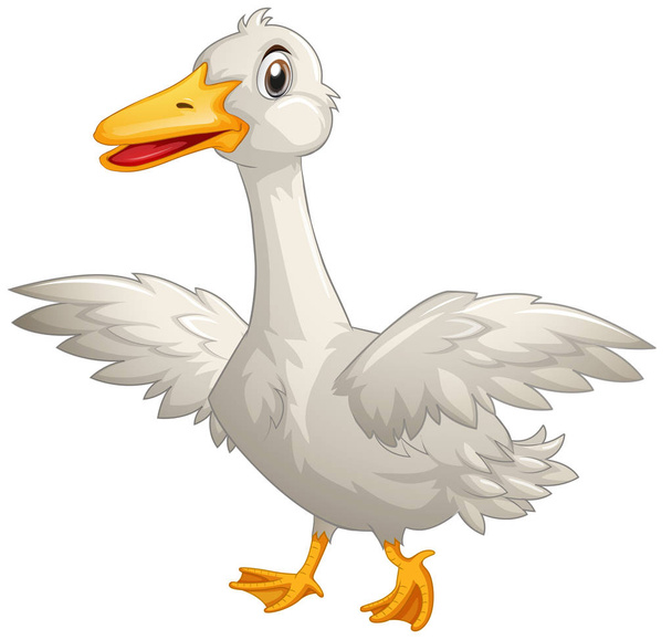Beyaz tüy ile ördek - Vektör, Görsel