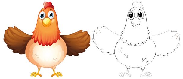 Animal outline for mother hen - Vector, Image