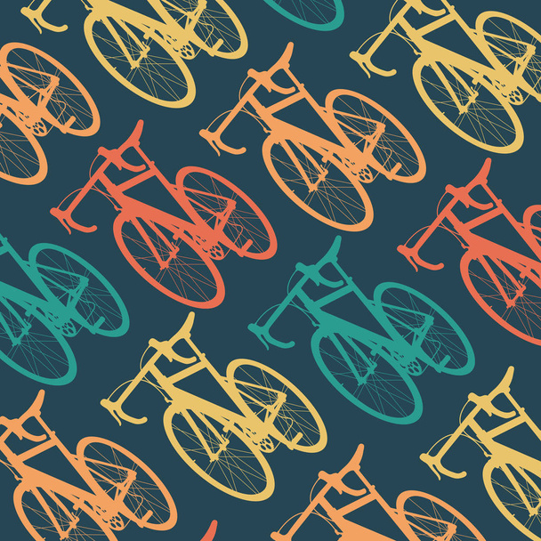 Hipster bicycle vector background texture with retro - ベクター画像