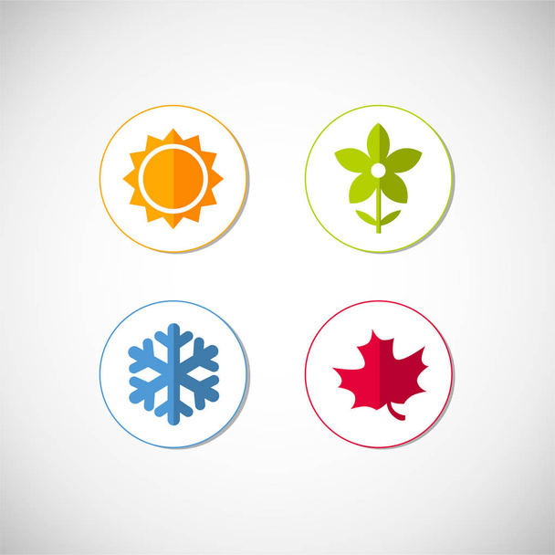 four season icons - Vector, imagen