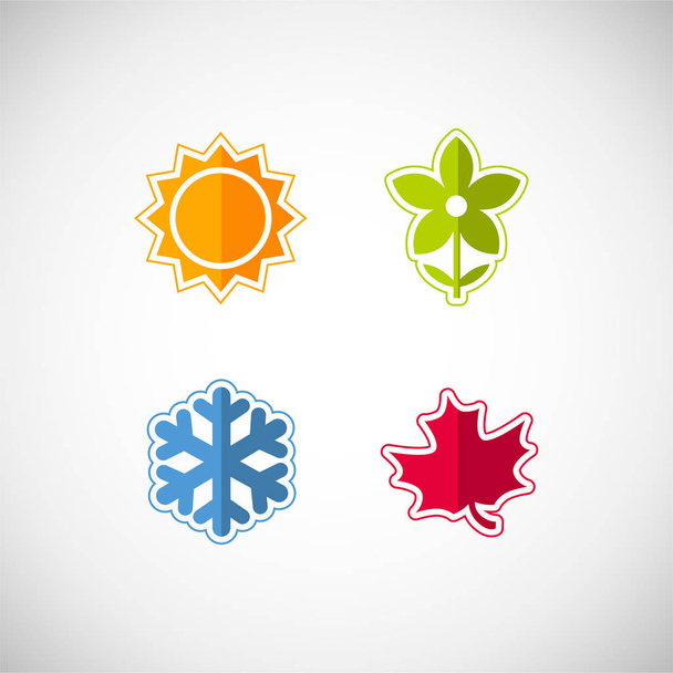 four season icons - Διάνυσμα, εικόνα
