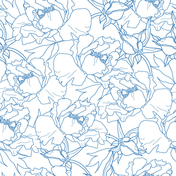 Floral seamless pattern. Vector background with flowers. Hand drawn artwork for textiles, fabrics, souvenirs, packaging and greeting cards. - Vektor, kép