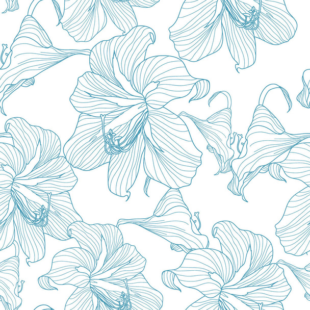 Floral seamless pattern. Vector background with flowers. Hand drawn artwork for textiles, fabrics, souvenirs, packaging and greeting cards. - Vector, afbeelding