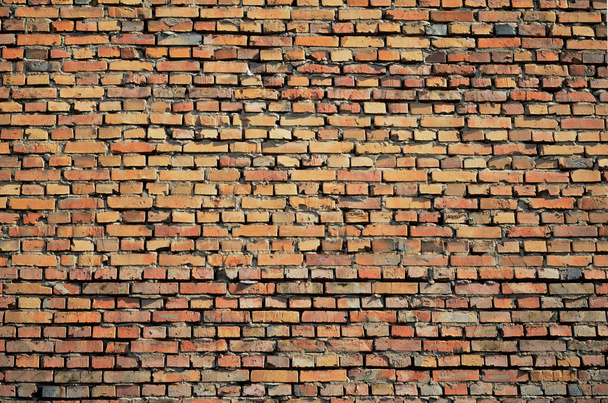 Texture of a vintage rustic old red brick wall background  - Photo, Image