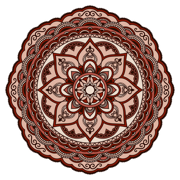 Colored decoration in mandala form. Mehndi style. Decorative pattern in oriental style. Eastern ethnic pattern. - ベクター画像