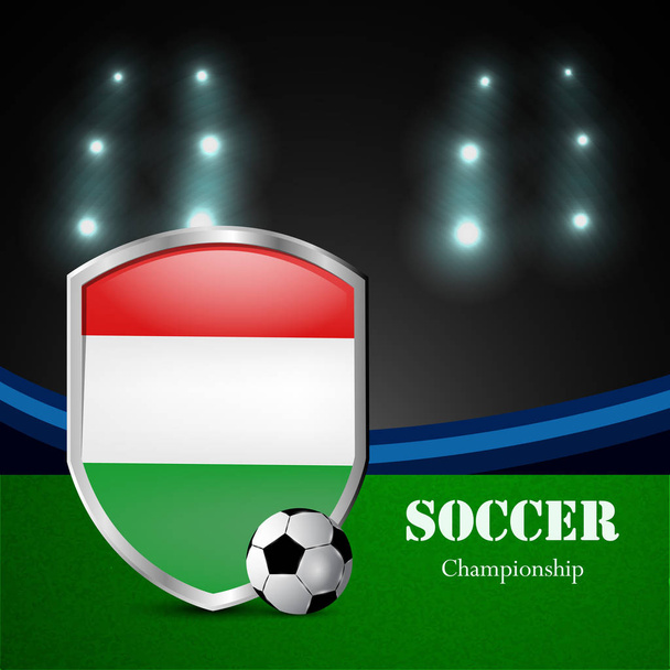 Abbildung des Fußballs mit ungarischer Flagge - Vektor, Bild