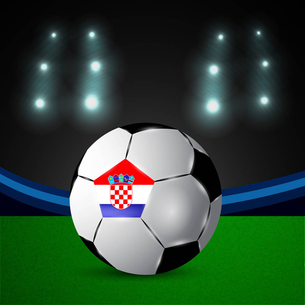 Hırvatistan bayrağı futbol topuyla çizimi - Vektör, Görsel