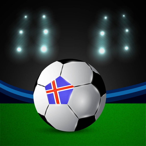 Abbildung des Fußballs mit isländischer Flagge - Vektor, Bild