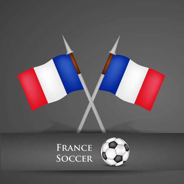 Fransa bayrağı futbol topuyla çizimi - Vektör, Görsel