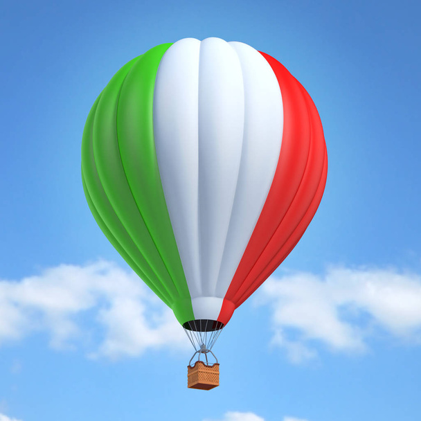 Heißluftballon mit italienischer Flagge - Foto, Bild