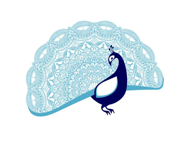 Peacock ptak. Ilustracja płaskie - Wektor, obraz