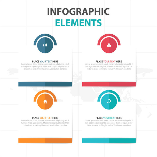 Abstract colorful circle text box business timeline Infographics elements, presentation template flat design vector illustration for web design marketing advertising - Vektor, obrázek