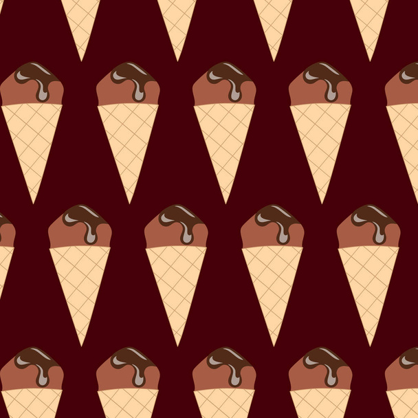 Ice cream. Seamless pattern. - Vector, Image