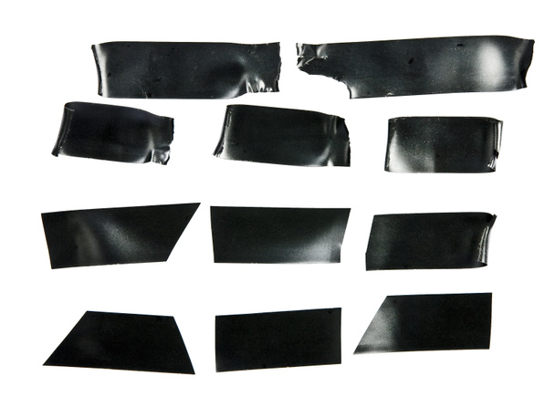 aantal verschillende duct tape stukken geïsoleerd op wit - Foto, afbeelding