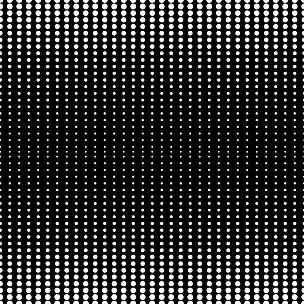 Monochrome seamless pattern, black & white halftone transition, different sized spots. - Vector, Image
