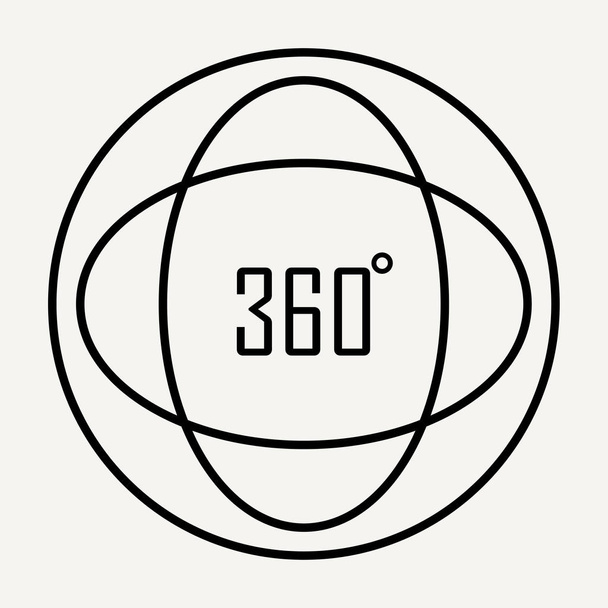 Icono simple de imagen de 360 grados y video relacionados con iconos de línea vectorial
.  - Vector, imagen