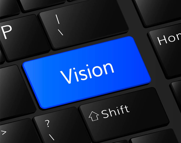 Vision-Taste auf der Tastatur. Vision Konzept. Vision Illustration  - Vektor, Bild