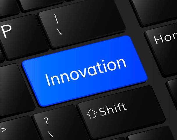 キーボードのボタンを革新。イノベーションの概念。革新の図  - ベクター画像