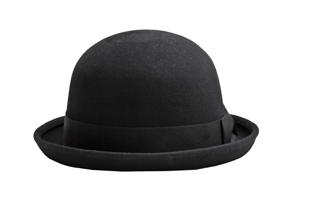 Vintage bowler hat isolated on white - Photo, Image