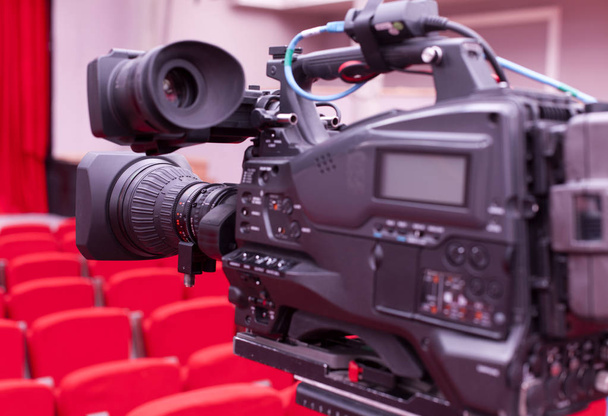 Television broadcast from the theater. Professional digital video camera. - Photo, Image
