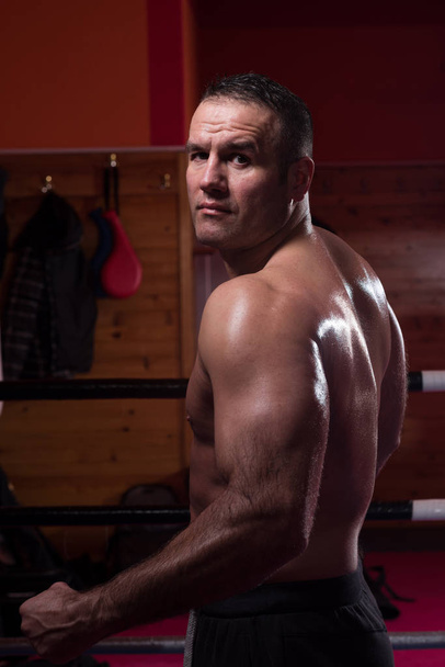 muscular professional kickboxer - Foto, Bild