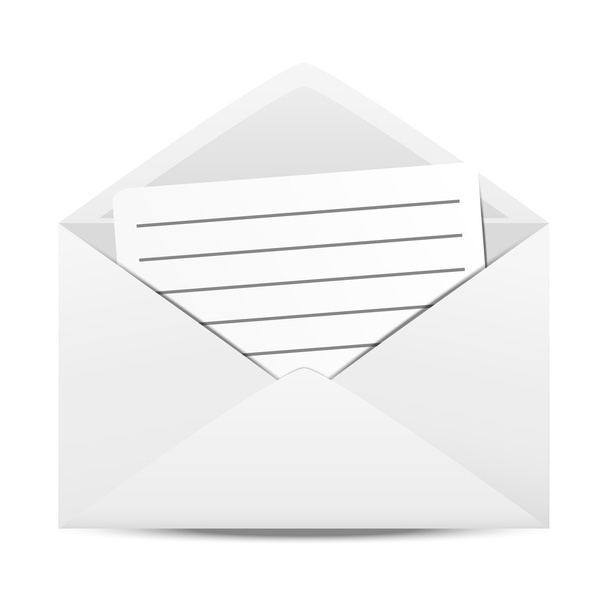 Envelope com folha de papel
 - Vetor, Imagem