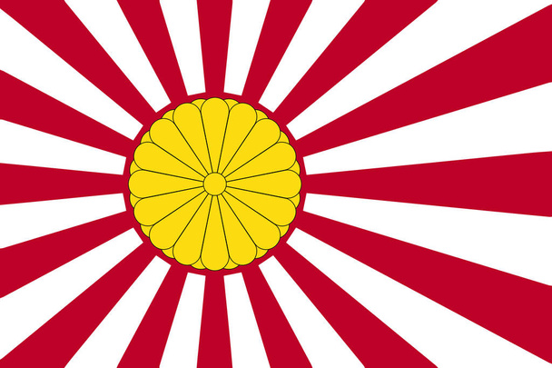 Japanese Flag And Inperial Seal - Vector, Image