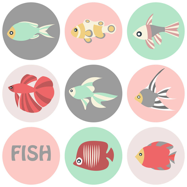Vector illustration of tropical fishes icon - ベクター画像